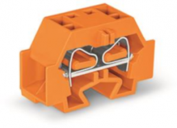 4-wire terminal, 1 pole, 0.08-4.0 mm², clamping points: 4, orange, cage clamp, 32 A