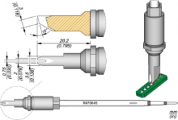 JBC soldering tip, R470045/0.75 mm, soldering tip