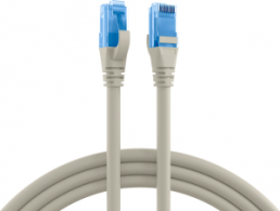 Patch cable, RJ45 plug, straight to RJ45 plug, straight, Cat 6A, U/UTP, LSZH, 0.25 m, gray