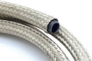 Metal braided sleeve, inner Ø 3 mm, range 2.5-5 mm, silver, -65 to 150 °C