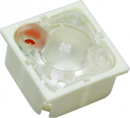 Short-stroke pushbutton, 1 Form A (N/O), 100 mA/42 V AC/DC, illuminated, red, actuator (transparent, L 0.7 mm), 2.9 N, THT