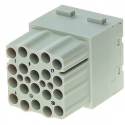 Socket contact insert, 20 pole, unequipped, crimp connection, 09140203101