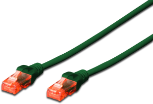 Patch cable, RJ45 plug, straight to RJ45 plug, straight, Cat 6, U/UTP, PVC, 0.5 m, green