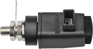 Quick pressure clamp, black, 300 V, 16 A, thread, nickel-plated, SDK 800 / SW