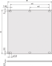Front Panel, Front anodized, Rear Conductive,Unshielded, 3 U, 4 HP