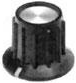 Button, cylindrical, Ø 20.2 mm, (H) 14.99 mm, black, for rotary switch, 1-1437624-1
