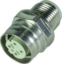 Adapter, M12 (4 pole, socket) to M12 (4 pole, plug), straight, 21033812403