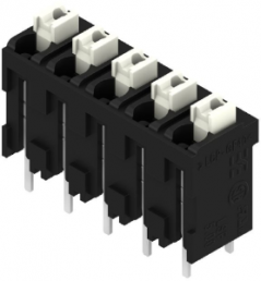 PCB terminal, 5 pole, pitch 5 mm, AWG 28-14, 10 A, spring-clamp connection, black, 1825990000