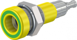 4 mm socket, solder connection, mounting Ø 8.3 mm, yellow/green, 23.0110-20