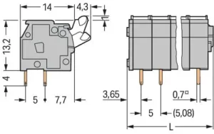 255-402/333-000 WAGO PCB Terminal Blocks