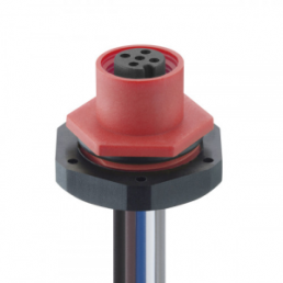 Sensor actuator cable, M12-flange socket, straight to open end, 4 pole, 0.5 m, PVC, red, 4 A, 1220 04 T20CW103 0,5M
