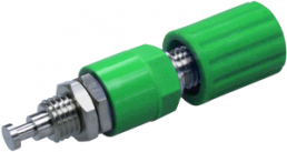 Pole terminal, 4 mm, green, 30 VAC/60 VDC, 36 A, solder connection, nickel-plated, POL 6718 NI / GN
