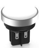 RAFIX 22 FSR, signal lamp, round collar, lamp red/ green, bezel white, Flat quick-connect terminal