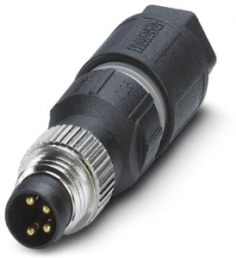 Plug, M8, 4 pole, IDC connection, screw locking, straight, 1441037