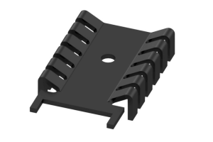 Finger shaped heatsink, 35.6 x 22 x 6.7 mm, 21 K/W, black anodized