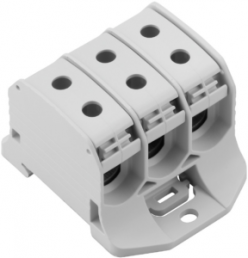 Potential distribution terminal, screw connection, 50 mm², 3 pole, 150 A, 8 kV, light gray, 2502620000