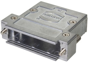 D-Sub connector housing, size: 3 (DB), straight 180°, zinc die casting, silver, 61030010117