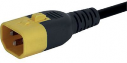 Device connection line, International, C14-plug, straight on C13 jack, straight, H05VV-F3G1.0mm², black, 3 m