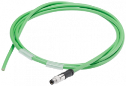Sensor actuator cable, M8-cable plug, straight to open end, 4 pole, 10 m, PUR, green, 6ES7194-2MN10-0AC0