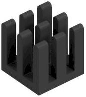Heatsink, 10 x 10 x 10 mm, 28.5 to 9.1 K/W, black anodized