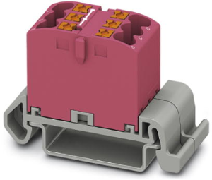 Distribution block, push-in connection, 0.14-4.0 mm², 6 pole, 24 A, 8 kV, pink, 3273149