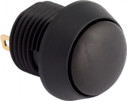 Pushbutton, 1 pole, black, unlit , 0.4 A/32 V, mounting Ø 13 mm, IP67, FL13NN