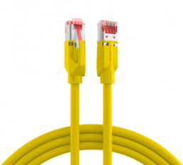 Patch cable, RJ45 plug, straight to RJ45 plug, straight, Cat 6A, S/FTP, LSZH, 0.15 m, yellow