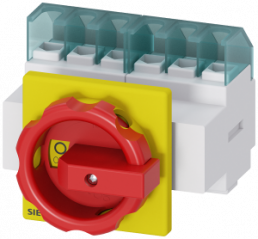 Emergency stop load-break switch, Rotary actuator, 6 pole, 32 A, 690 V, (W x H x D) 67 x 83 x 92.5 mm, front mounting, 3LD2203-3VK53