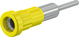 4 mm socket, round plug connection, mounting Ø 6.8 mm, yellow, 49.7077-24