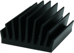 Extruded heatsink, 37.5 x 30 x 17.5 mm, 11 K/W, black anodized