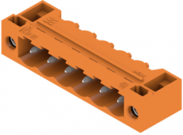 Pin header, 6 pole, pitch 5.08 mm, angled, orange, 1148740000
