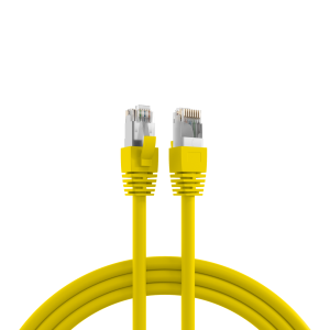 Patch cable, RJ45 plug, straight to RJ45 plug, straight, Cat 8.1, S/FTP, LSZH, 1 m, yellow