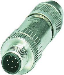 Plug, M12, 8 pole, IDC connection, screw locking, straight, 21031211801