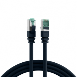 Patch cable, RJ45 plug, straight to RJ45 plug, straight, Cat 6A, S/FTP, LSZH, 10 m, black