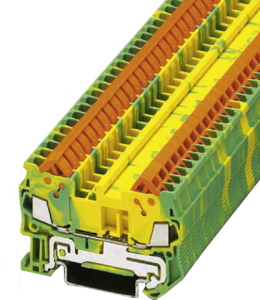 Protective conductor terminal, quick connection, 0.5-2.5 mm², 2 pole, 8 kV, yellow/green, 3206432