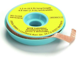 Desoldering wick, 4.9 mm, 1.5 m, No-Clean, Ersa, 0WICKNC4.9/10