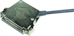 D-Sub connector housing, size: 4 (DC), angled 45°, cable Ø 3 to 15 mm, metal, silver, 09670370334