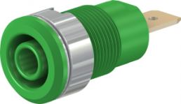 4 mm socket, flat plug connection, mounting Ø 12.2 mm, CAT III, green, 23.3060-25