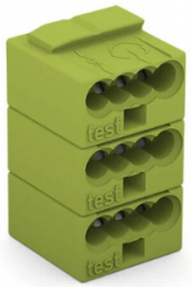 Socket terminal block, 4 pole, 0.5-1.0 mm², clamping points: 16, light green, clamp connection, 7 A