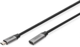 USB 3.0 extension cable, USB plug type C to USB socket type C, 0.5 m, gray