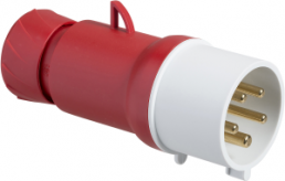 CEE plug, 5 pole, 32 A/380-415 V, red, 6 h, IP44, PKE32M435