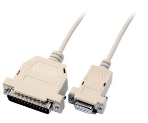 Printer cables, 1.8 m, D-Sub plug, 25 pole to D-SUB socket, 9 pole, EK150.1,8