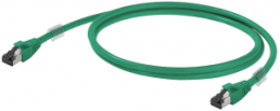 Patch cable, RJ45 plug, straight to RJ45 plug, straight, Cat 6A, S/FTP, LSZH, 0.2 m, green