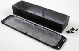 Aluminum die cast enclosure, (L x W x H) 254 x 70 x 49 mm, black (RAL 9005), IP65, 1590WBXFLBK