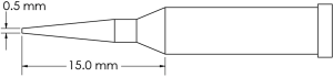 Soldering tip, conical, Ø 0.5 mm, (L) 15 mm, GT4-CN1505A