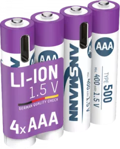1311-0028 Ansmann Round Cell Batteries, 9V Block Batteries