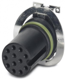 Socket, 12 pole, SMD connection, screw locking, straight, 1418639