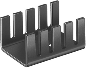 Finger shaped heatsink, 19.5 x 13.5 x 9.5 mm, 24 K/W, black anodized