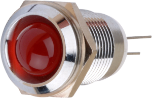 LED signal light, red, Mounting Ø 14 mm, pitch 2.54 mm, LED number: 1