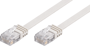 Patch cable, RJ45 plug, straight to RJ45 plug, straight, Cat 5e, U/UTP, PVC, 15 m, white